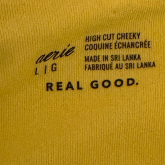 AA-374 Aerie NWT High Cut Cheeky Yellow Summer Swim Bikini Bottoms Size L - Picture 9 of 10